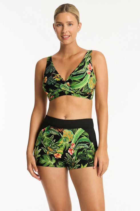 Sea Level Lotus Cross Front Bra Top